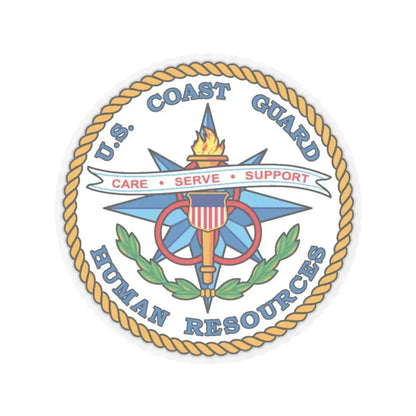 USCG Human Resources (U.S. Coast Guard) STICKER Vinyl Kiss-Cut Decal 4 Inch Transparent - The Sticker Space