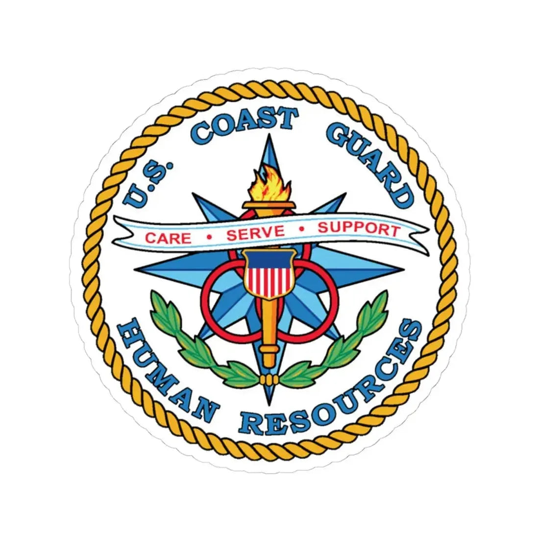 USCG Human Resources (U.S. Coast Guard) STICKER Vinyl Kiss-Cut Decal 4 Inch White - The Sticker Space