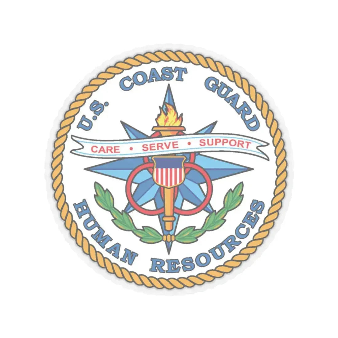USCG Human Resources (U.S. Coast Guard) STICKER Vinyl Kiss-Cut Decal 6 Inch Transparent - The Sticker Space