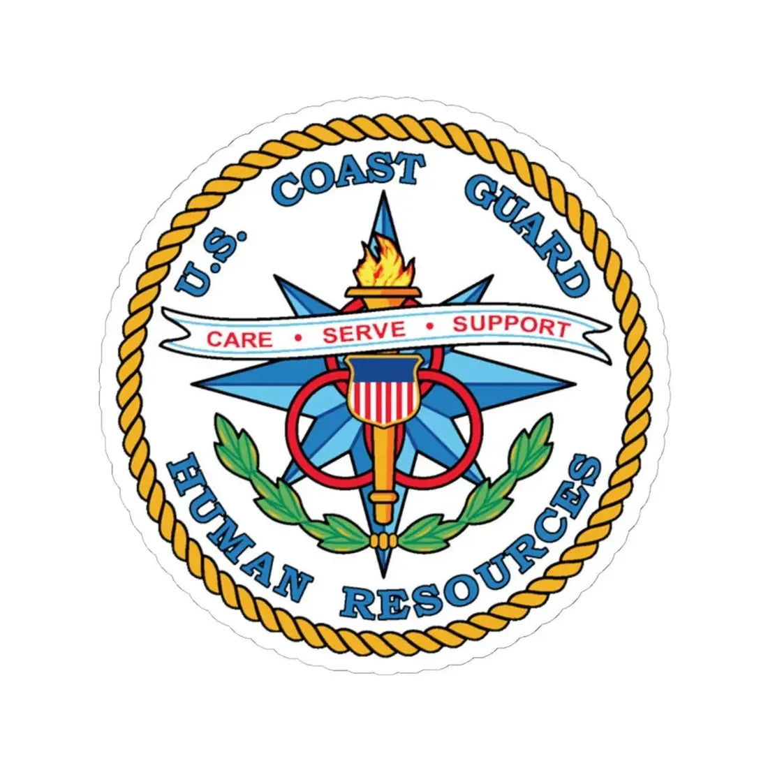 USCG Human Resources (U.S. Coast Guard) STICKER Vinyl Kiss-Cut Decal 6 Inch White - The Sticker Space