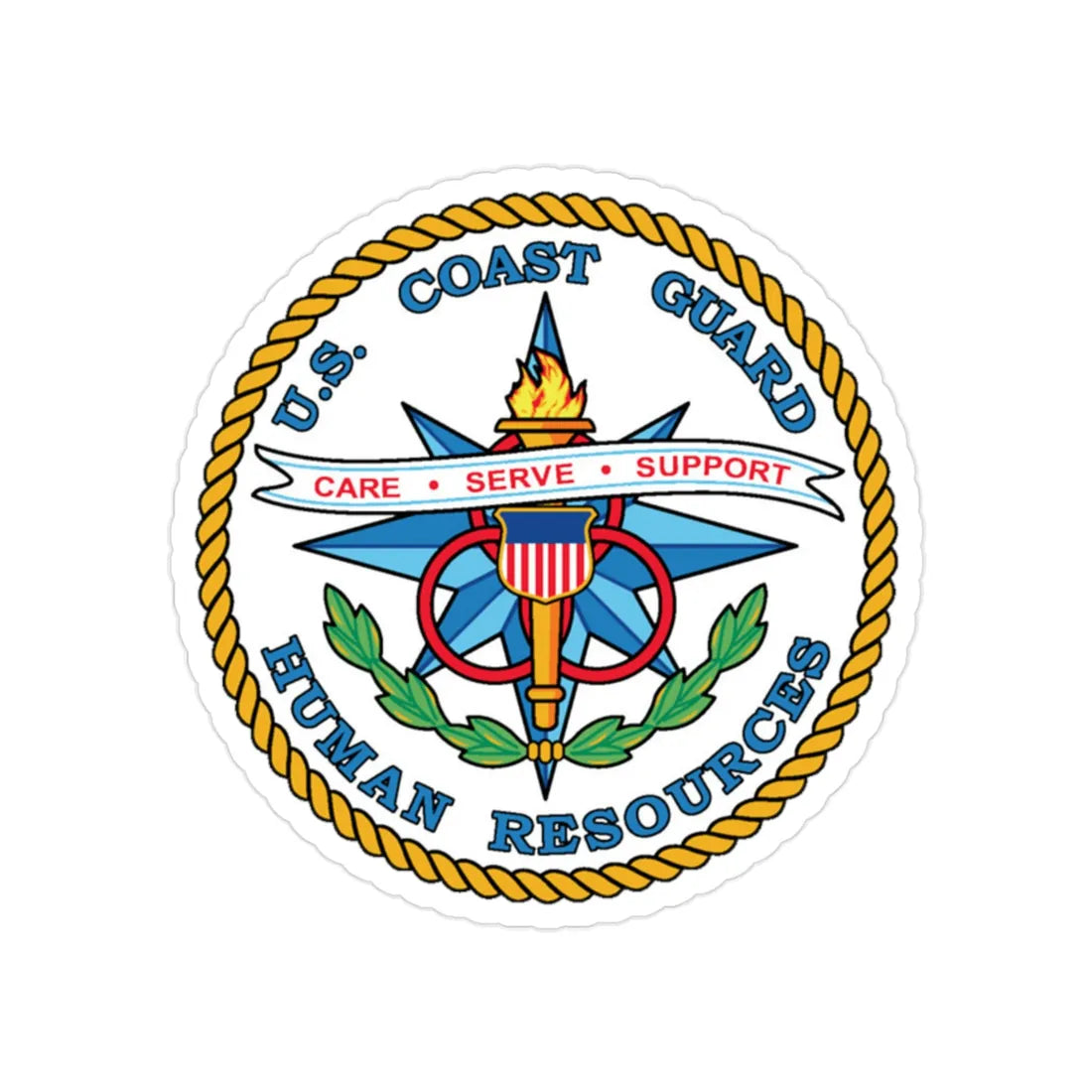 USCG Human Resources (U.S. Coast Guard) Transparent STICKER Die-Cut Vinyl Decal 2 Inch - The Sticker Space