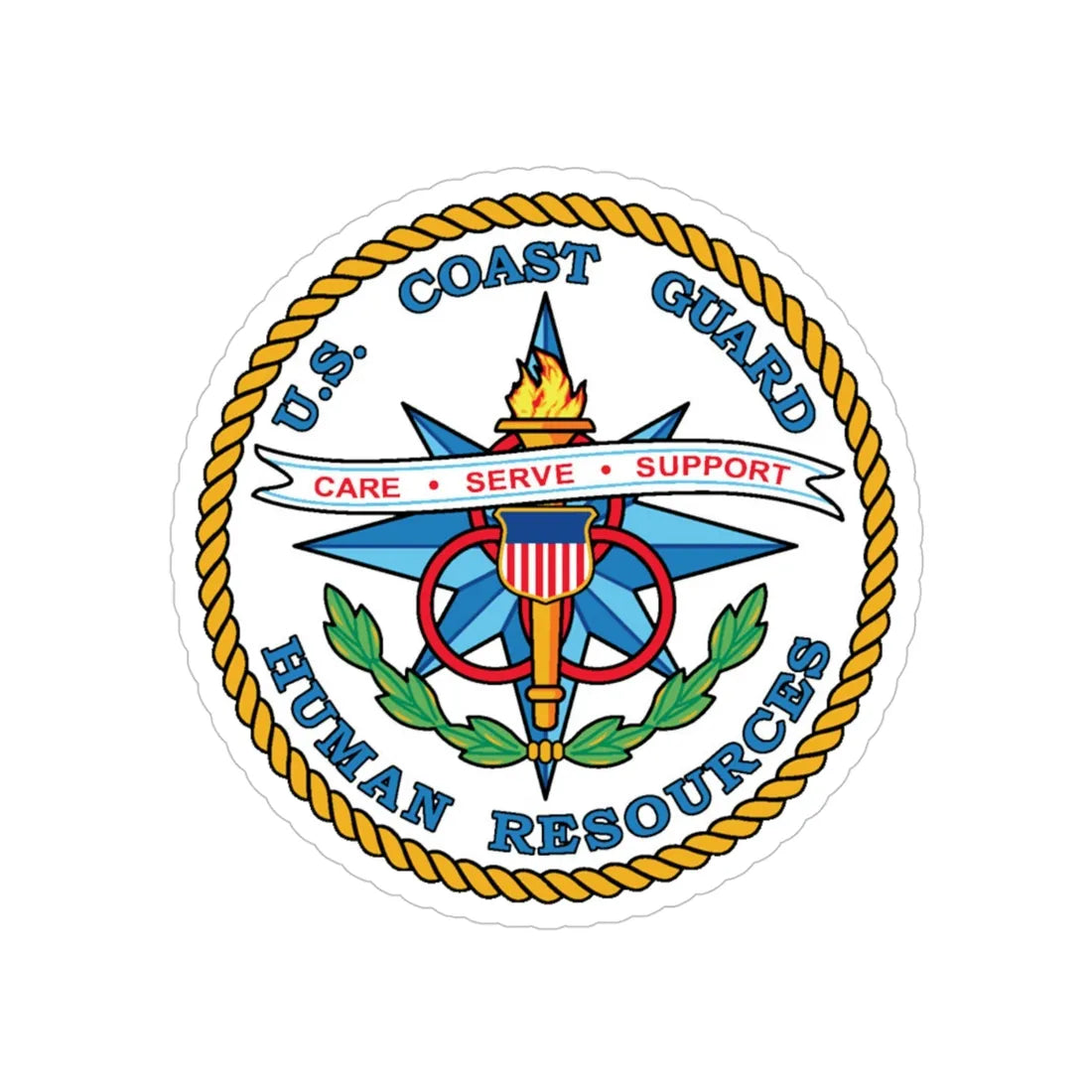 USCG Human Resources (U.S. Coast Guard) Transparent STICKER Die-Cut Vinyl Decal 4 Inch - The Sticker Space