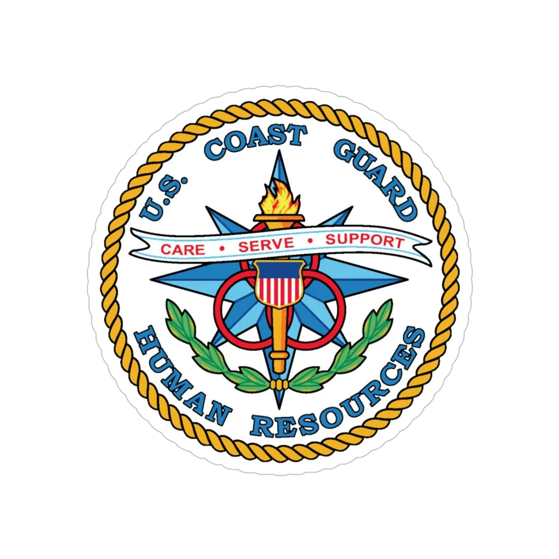 USCG Human Resources (U.S. Coast Guard) Transparent STICKER Die-Cut Vinyl Decal 5 Inch - The Sticker Space