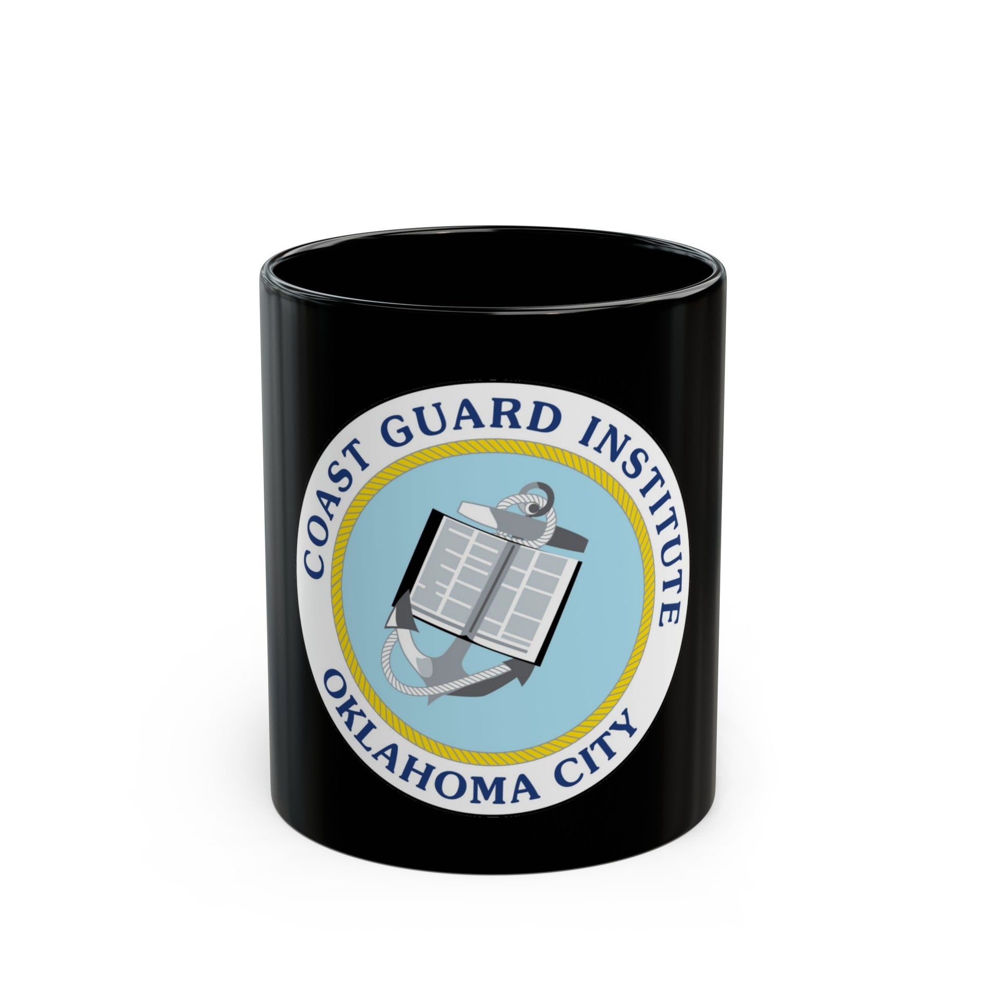 USCG Institute Oklahoma City 2 (U.S. Coast Guard) Black Coffee Mug-11oz-The Sticker Space
