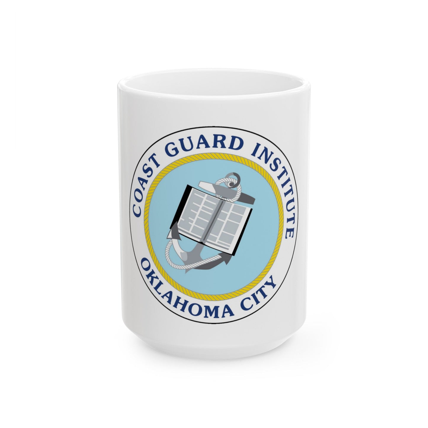 USCG Institute Oklahoma City 2 (U.S. Coast Guard) White Coffee Mug-15oz-The Sticker Space