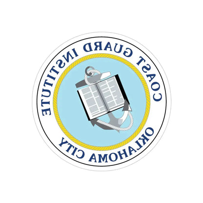 USCG Institute Oklahoma City 2 (U.S. Coast Guard) REVERSE PRINT Transparent Die-Cut STICKER 5 Inch Die-Cut Transparent - The Sticker Space