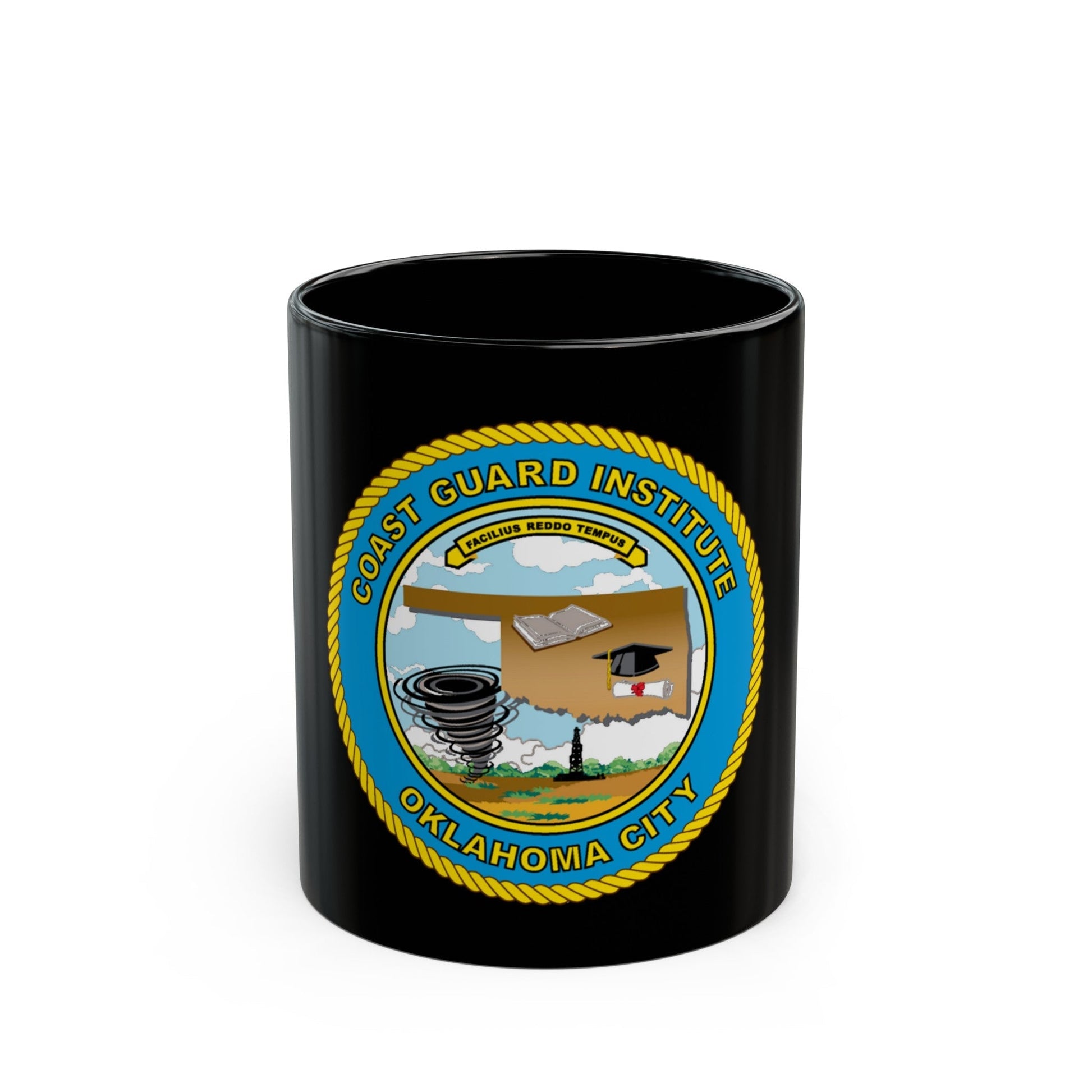 USCG Institute Oklahoma City (U.S. Coast Guard) Black Coffee Mug-11oz-The Sticker Space