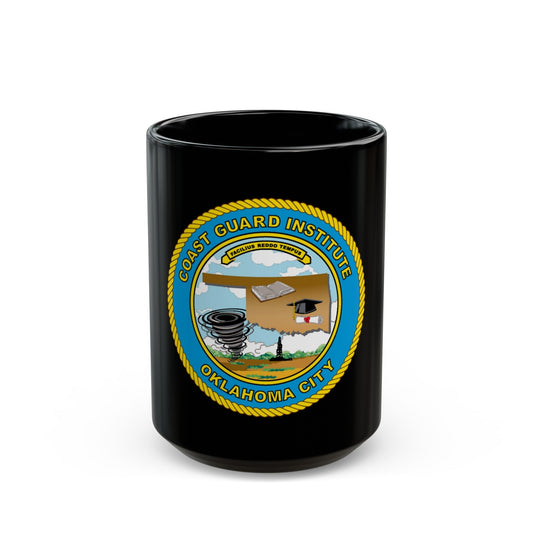 USCG Institute Oklahoma City (U.S. Coast Guard) Black Coffee Mug-15oz-The Sticker Space