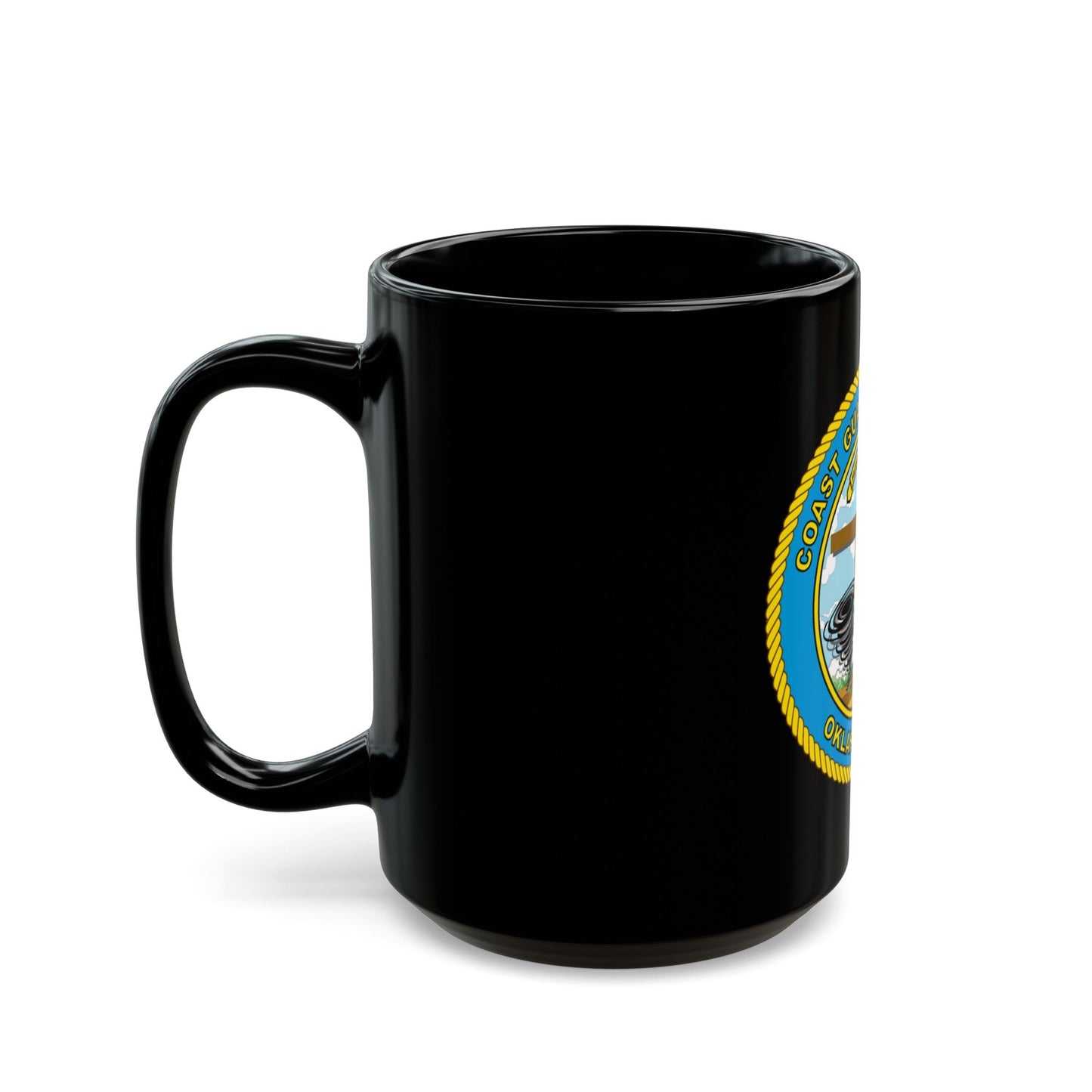 USCG Institute Oklahoma City (U.S. Coast Guard) Black Coffee Mug-The Sticker Space