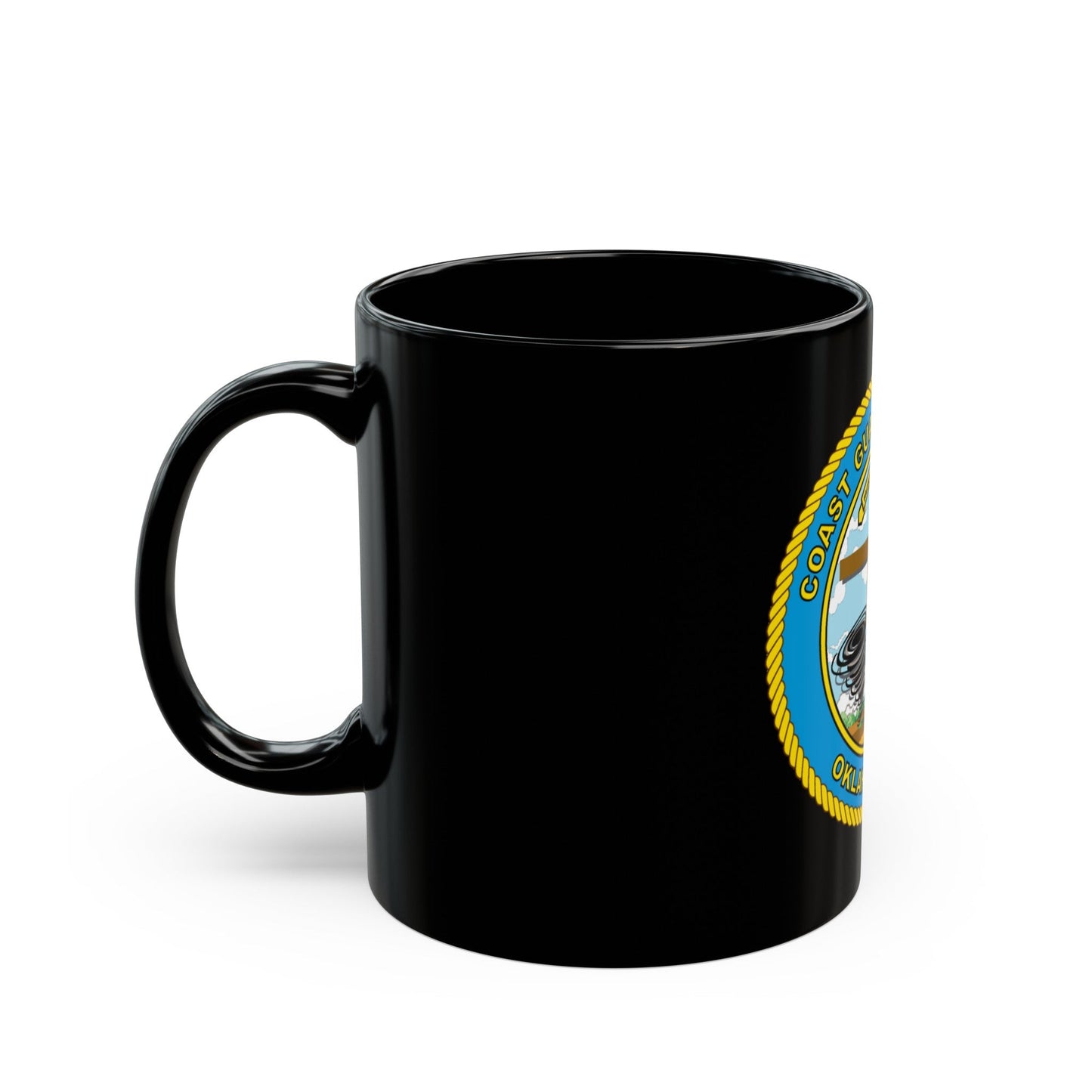 USCG Institute Oklahoma City (U.S. Coast Guard) Black Coffee Mug-The Sticker Space