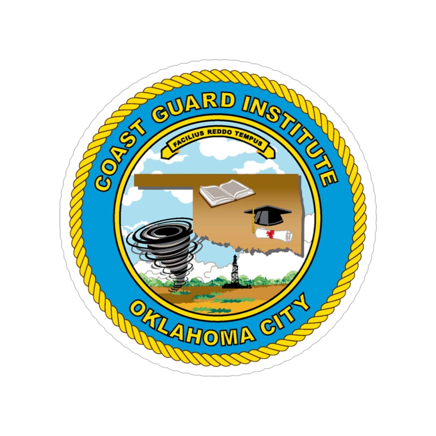 USCG Institute Oklahoma City (U.S. Coast Guard) Transparent STICKER Die-Cut Vinyl Decal-5 Inch-The Sticker Space