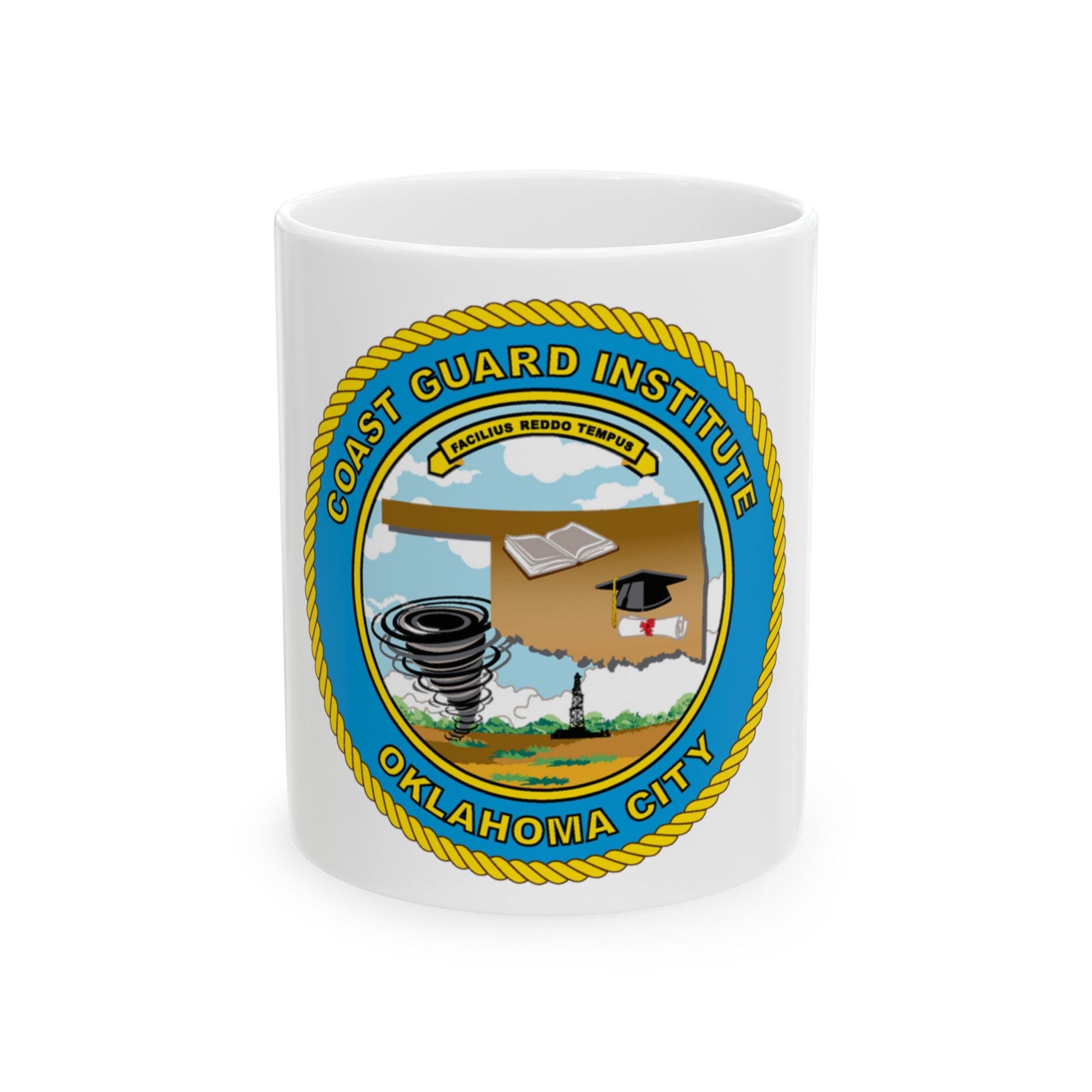 USCG Institute Oklahoma City (U.S. Coast Guard) White Coffee Mug-11oz-The Sticker Space