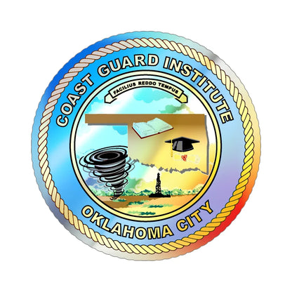 USCG Institute Oklahoma City (U.S. Coast Guard) Holographic STICKER Die-Cut Vinyl Decal 5 Inch Holographic - The Sticker Space