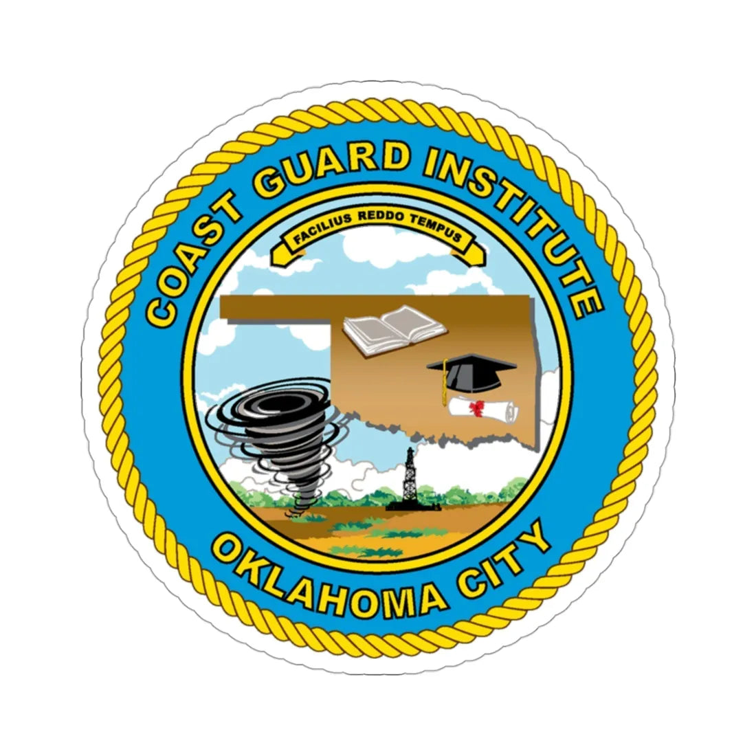 USCG Institute Oklahoma City (U.S. Coast Guard) STICKER Vinyl Die-Cut Decal 3 Inch - The Sticker Space