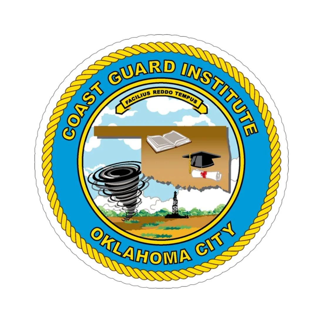 USCG Institute Oklahoma City (U.S. Coast Guard) STICKER Vinyl Die-Cut Decal 4 Inch - The Sticker Space