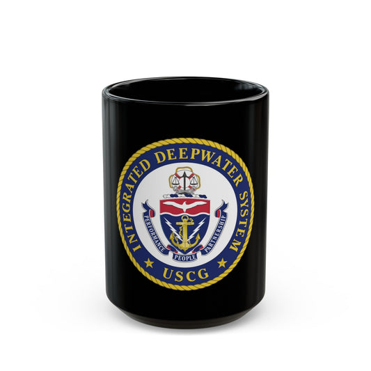 USCG Integrated Deepwater System (U.S. Coast Guard) Black Coffee Mug-15oz-The Sticker Space