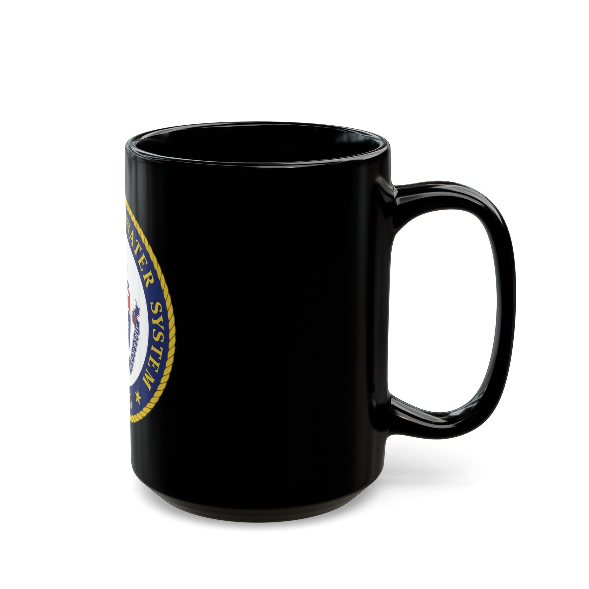 USCG Integrated Deepwater System (U.S. Coast Guard) Black Coffee Mug-The Sticker Space