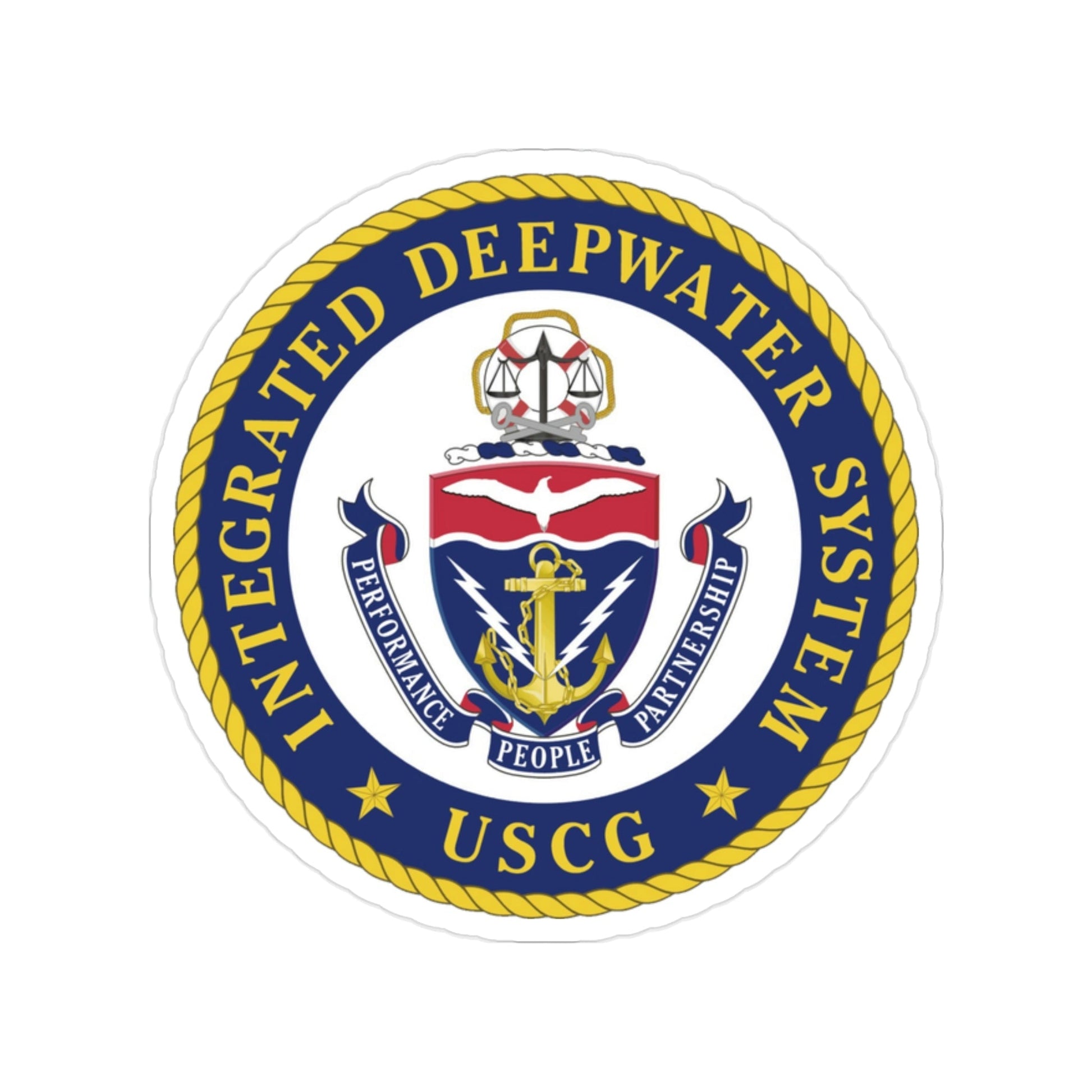 USCG Integrated Deepwater System (U.S. Coast Guard) Transparent STICKER Die-Cut Vinyl Decal-2 Inch-The Sticker Space