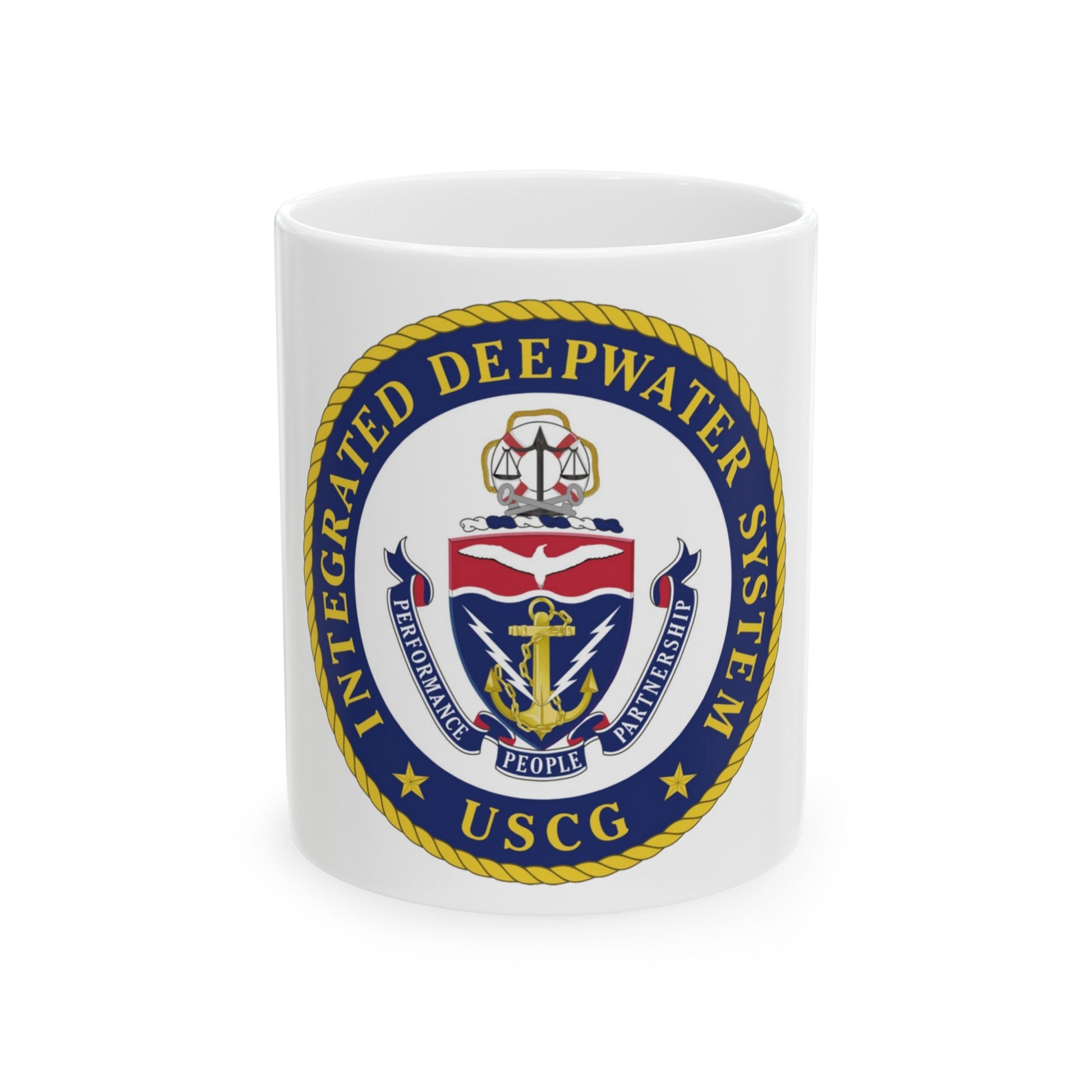 USCG Integrated Deepwater System (U.S. Coast Guard) White Coffee Mug-11oz-The Sticker Space