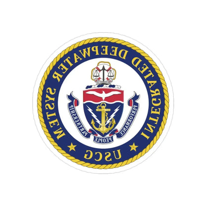 USCG Integrated Deepwater System (U.S. Coast Guard) REVERSE PRINT Transparent Die-Cut STICKER 2 Inch Die-Cut Transparent - The Sticker Space
