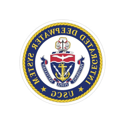 USCG Integrated Deepwater System (U.S. Coast Guard) REVERSE PRINT Transparent Die-Cut STICKER 3 Inch Die-Cut Transparent - The Sticker Space