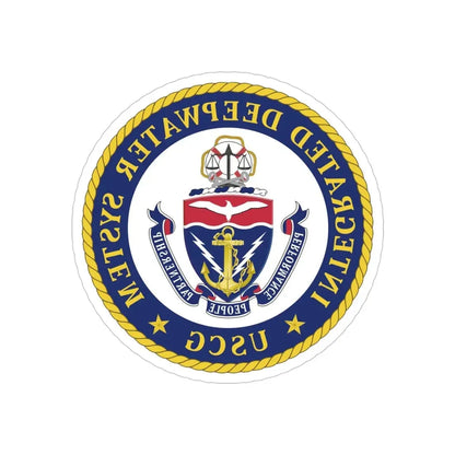 USCG Integrated Deepwater System (U.S. Coast Guard) REVERSE PRINT Transparent Die-Cut STICKER 4 Inch Die-Cut Transparent - The Sticker Space