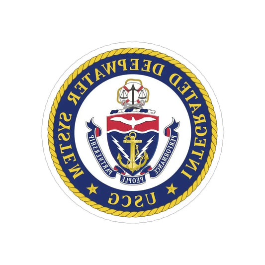 USCG Integrated Deepwater System (U.S. Coast Guard) REVERSE PRINT Transparent Die-Cut STICKER 6 Inch Die-Cut Transparent - The Sticker Space