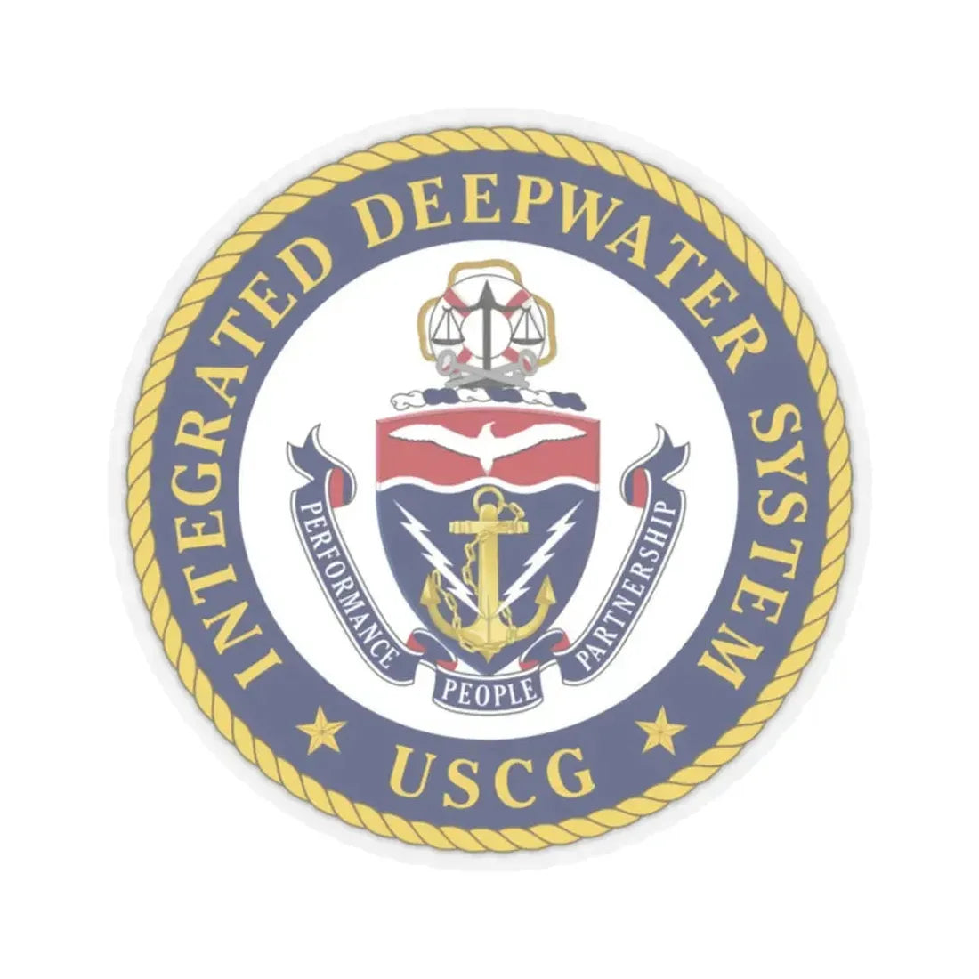 USCG Integrated Deepwater System (U.S. Coast Guard) STICKER Vinyl Kiss-Cut Decal 2 Inch Transparent - The Sticker Space