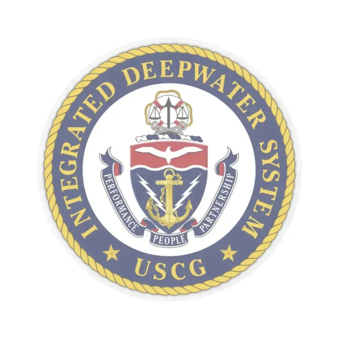 USCG Integrated Deepwater System (U.S. Coast Guard) STICKER Vinyl Kiss-Cut Decal 2 Inch Transparent - The Sticker Space