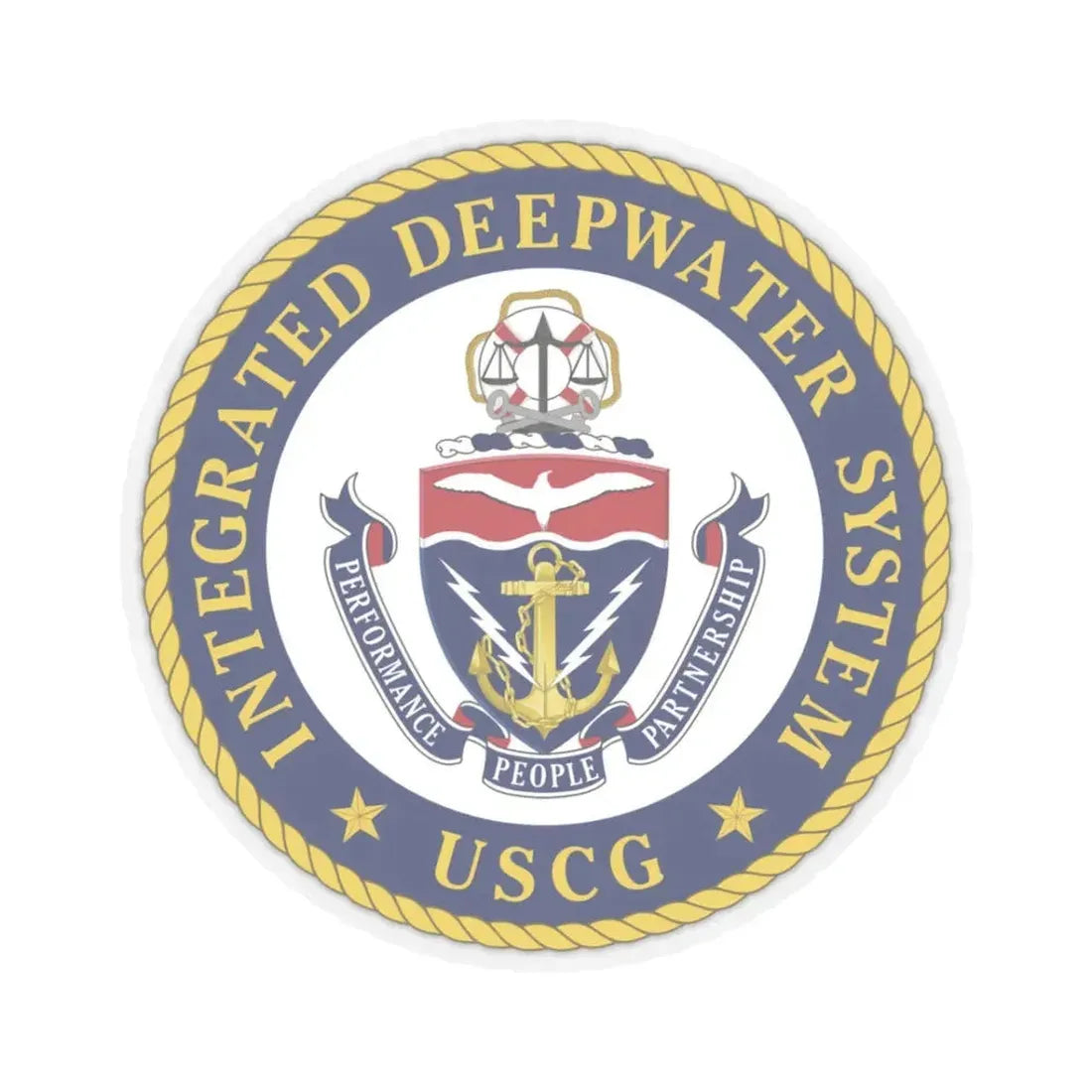 USCG Integrated Deepwater System (U.S. Coast Guard) STICKER Vinyl Kiss-Cut Decal 3 Inch Transparent - The Sticker Space