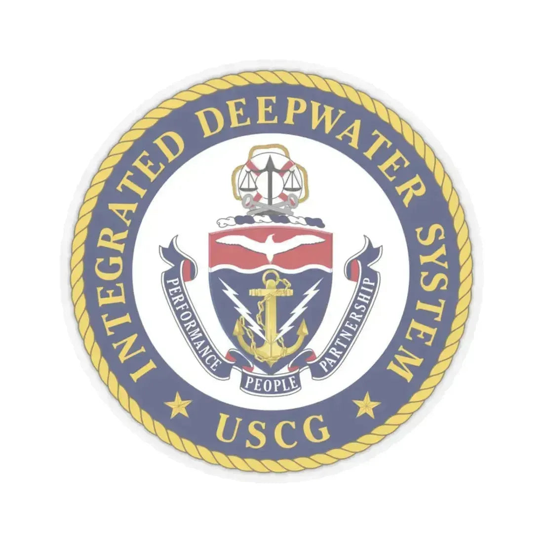 USCG Integrated Deepwater System (U.S. Coast Guard) STICKER Vinyl Kiss-Cut Decal 3 Inch Transparent - The Sticker Space