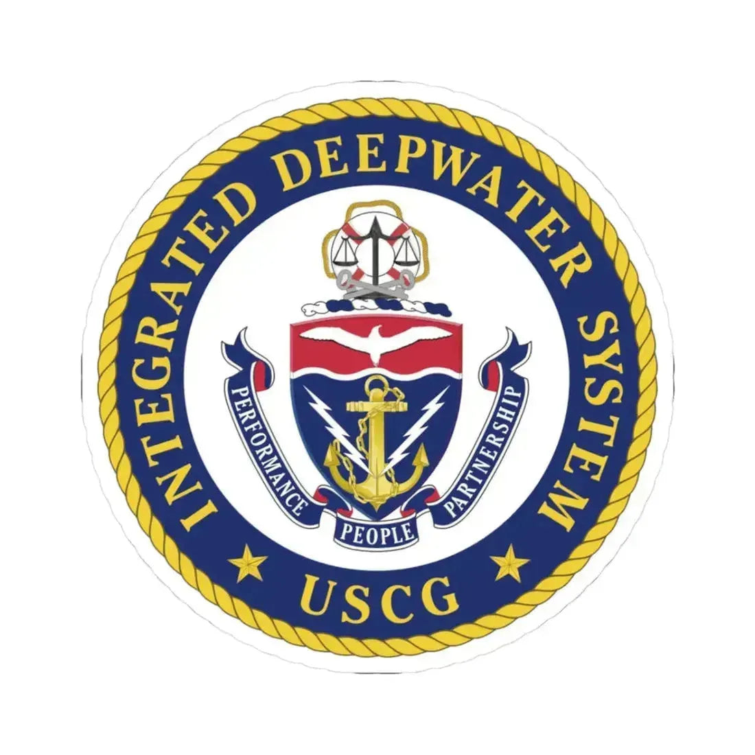 USCG Integrated Deepwater System (U.S. Coast Guard) STICKER Vinyl Kiss-Cut Decal 3 Inch White - The Sticker Space