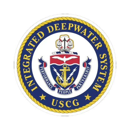 USCG Integrated Deepwater System (U.S. Coast Guard) STICKER Vinyl Kiss-Cut Decal 3 Inch White - The Sticker Space