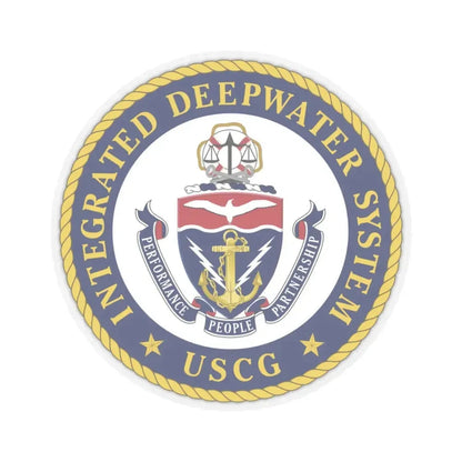 USCG Integrated Deepwater System (U.S. Coast Guard) STICKER Vinyl Kiss-Cut Decal 4 Inch Transparent - The Sticker Space