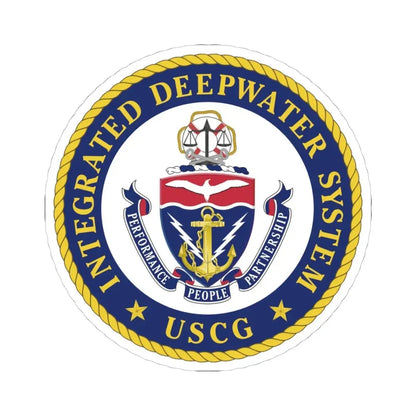 USCG Integrated Deepwater System (U.S. Coast Guard) STICKER Vinyl Kiss-Cut Decal 4 Inch White - The Sticker Space