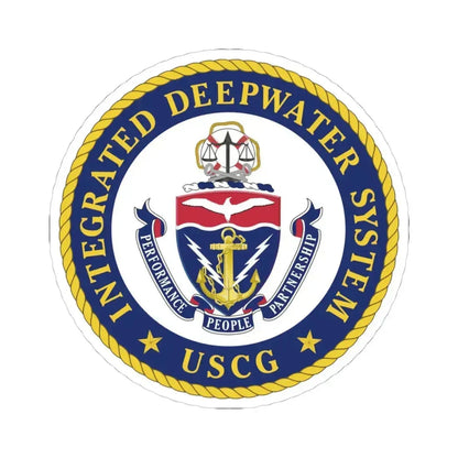 USCG Integrated Deepwater System (U.S. Coast Guard) STICKER Vinyl Kiss-Cut Decal 4 Inch White - The Sticker Space
