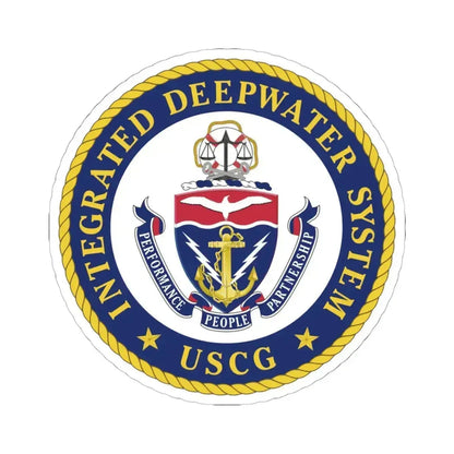USCG Integrated Deepwater System (U.S. Coast Guard) STICKER Vinyl Kiss-Cut Decal 6 Inch White - The Sticker Space