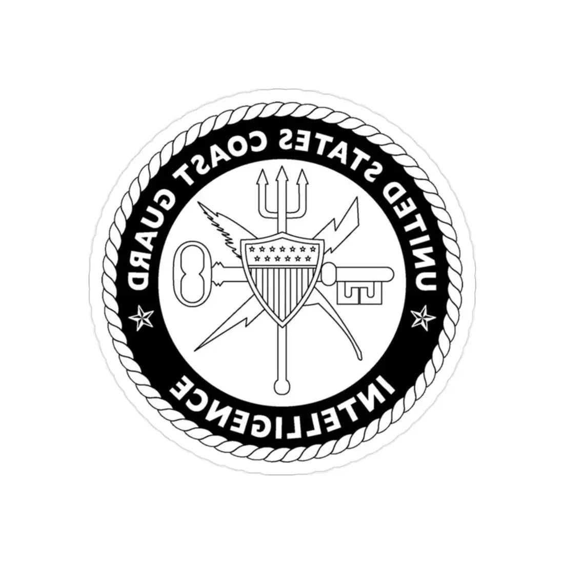 USCG Intelligence 1 color (U.S. Coast Guard) REVERSE PRINT Transparent Die-Cut STICKER 2 Inch Die-Cut Transparent - The Sticker Space