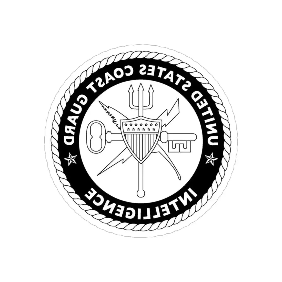 USCG Intelligence 1 color (U.S. Coast Guard) REVERSE PRINT Transparent Die-Cut STICKER 6 Inch Die-Cut Transparent - The Sticker Space