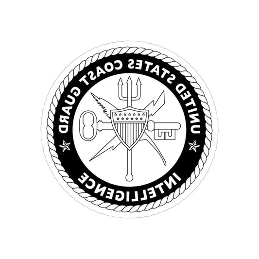 USCG Intelligence 1 color (U.S. Coast Guard) REVERSE PRINT Transparent Die-Cut STICKER 6 Inch Die-Cut Transparent - The Sticker Space
