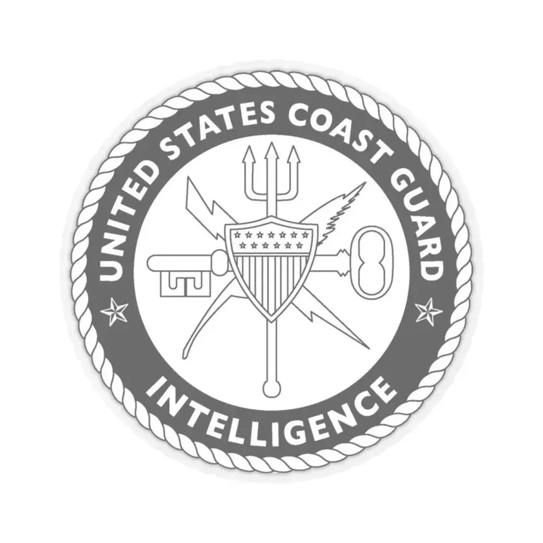 USCG Intelligence 1 color (U.S. Coast Guard) STICKER Vinyl Kiss-Cut Decal 4 Inch Transparent - The Sticker Space