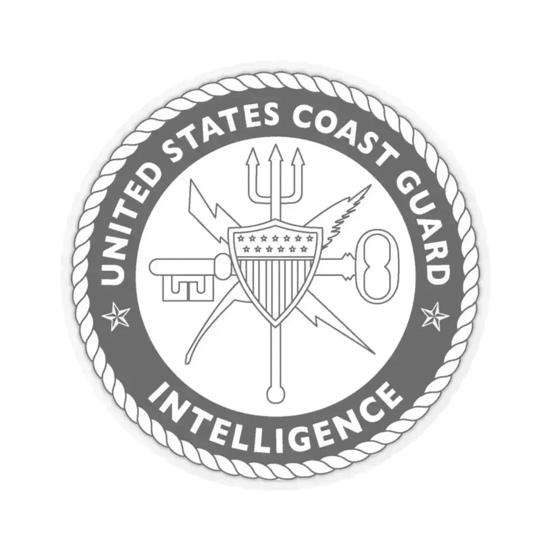 USCG Intelligence 1 color (U.S. Coast Guard) STICKER Vinyl Kiss-Cut Decal 4 Inch Transparent - The Sticker Space