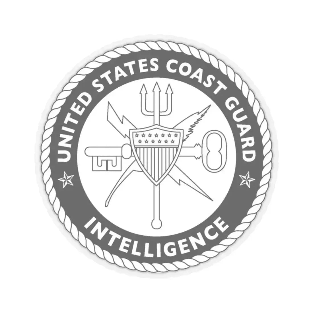 USCG Intelligence 1 color (U.S. Coast Guard) STICKER Vinyl Kiss-Cut Decal 6 Inch Transparent - The Sticker Space