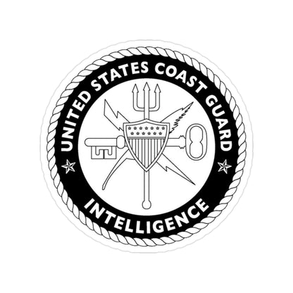 USCG Intelligence BW (U.S. Coast Guard) Transparent STICKER Die-Cut Vinyl Decal-2 Inch-The Sticker Space