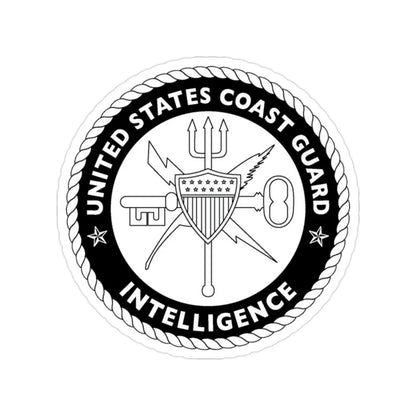 USCG Intelligence BW (U.S. Coast Guard) Transparent STICKER Die-Cut Vinyl Decal 2 Inch - The Sticker Space