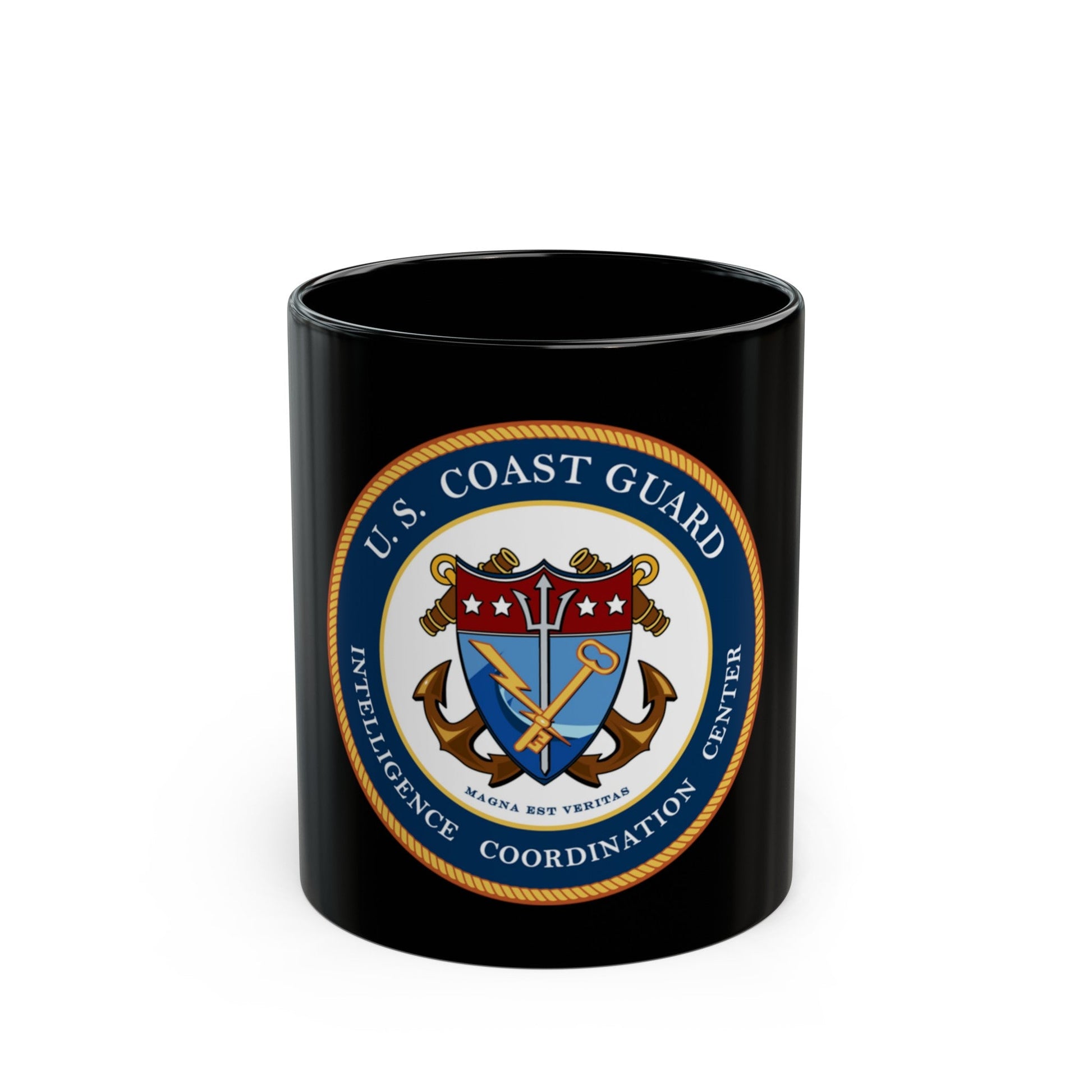 USCG Intelligence Coordination Center (U.S. Coast Guard) Black Coffee Mug-11oz-The Sticker Space