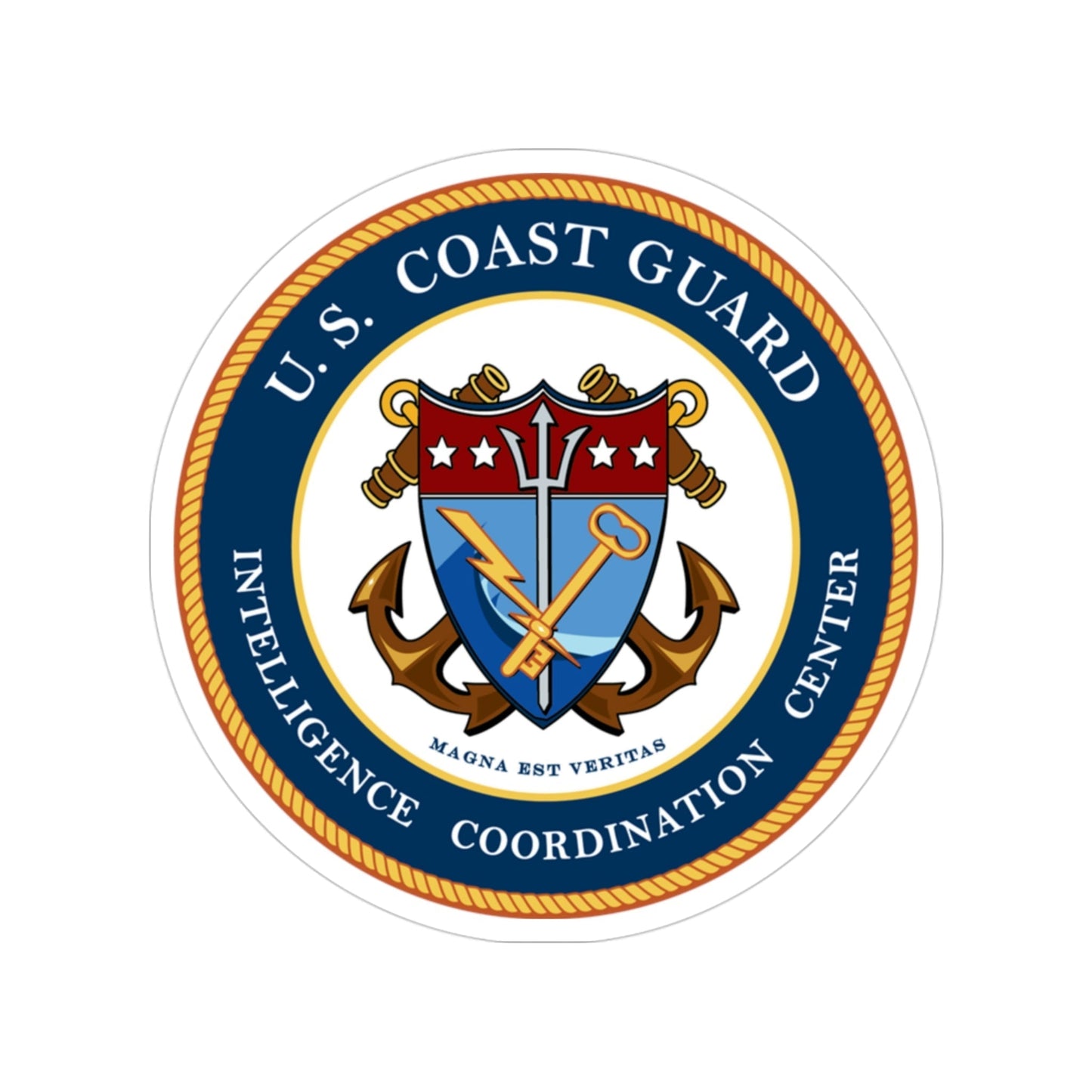 USCG Intelligence Coordination Center (U.S. Coast Guard) Transparent STICKER Die-Cut Vinyl Decal-3 Inch-The Sticker Space