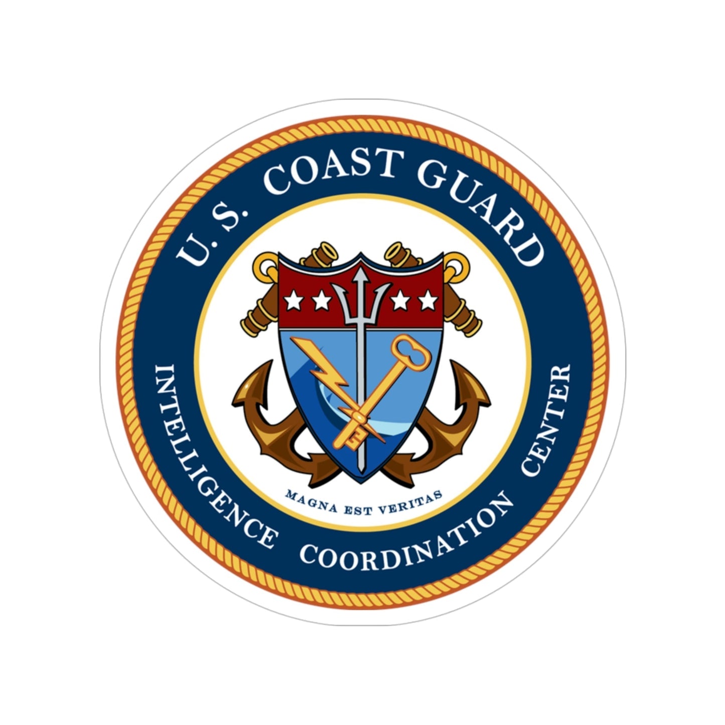 USCG Intelligence Coordination Center (U.S. Coast Guard) Transparent STICKER Die-Cut Vinyl Decal-4 Inch-The Sticker Space