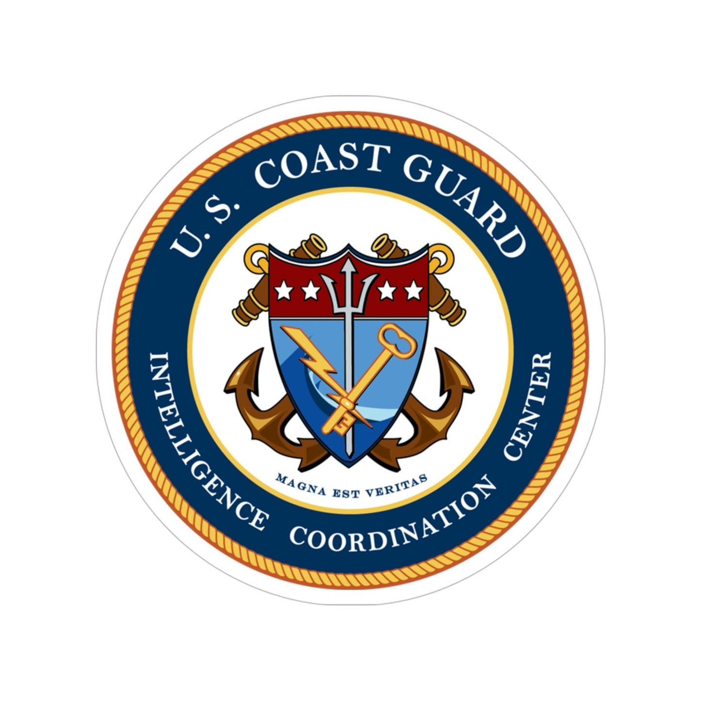 USCG Intelligence Coordination Center (U.S. Coast Guard) Transparent STICKER Die-Cut Vinyl Decal-5 Inch-The Sticker Space