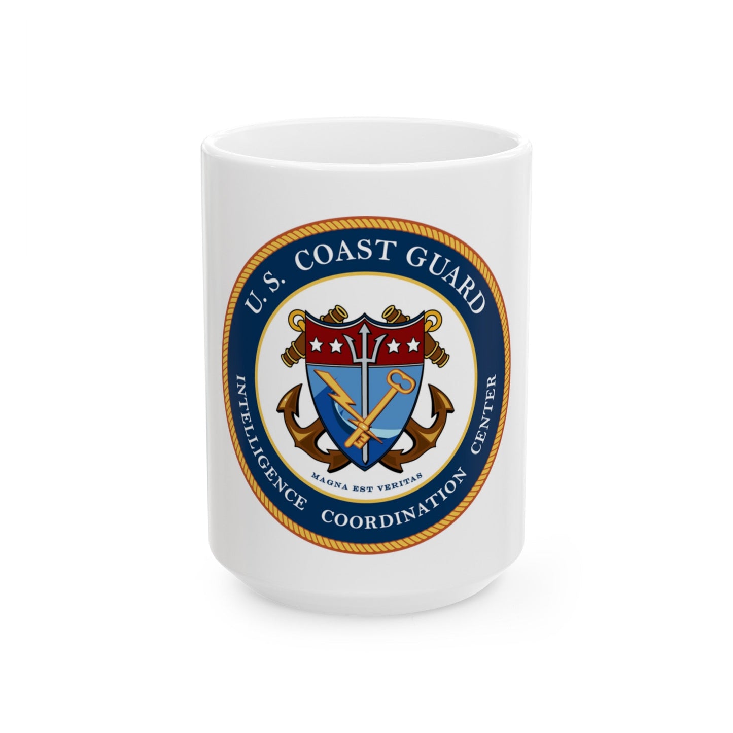 USCG Intelligence Coordination Center (U.S. Coast Guard) White Coffee Mug-15oz-The Sticker Space